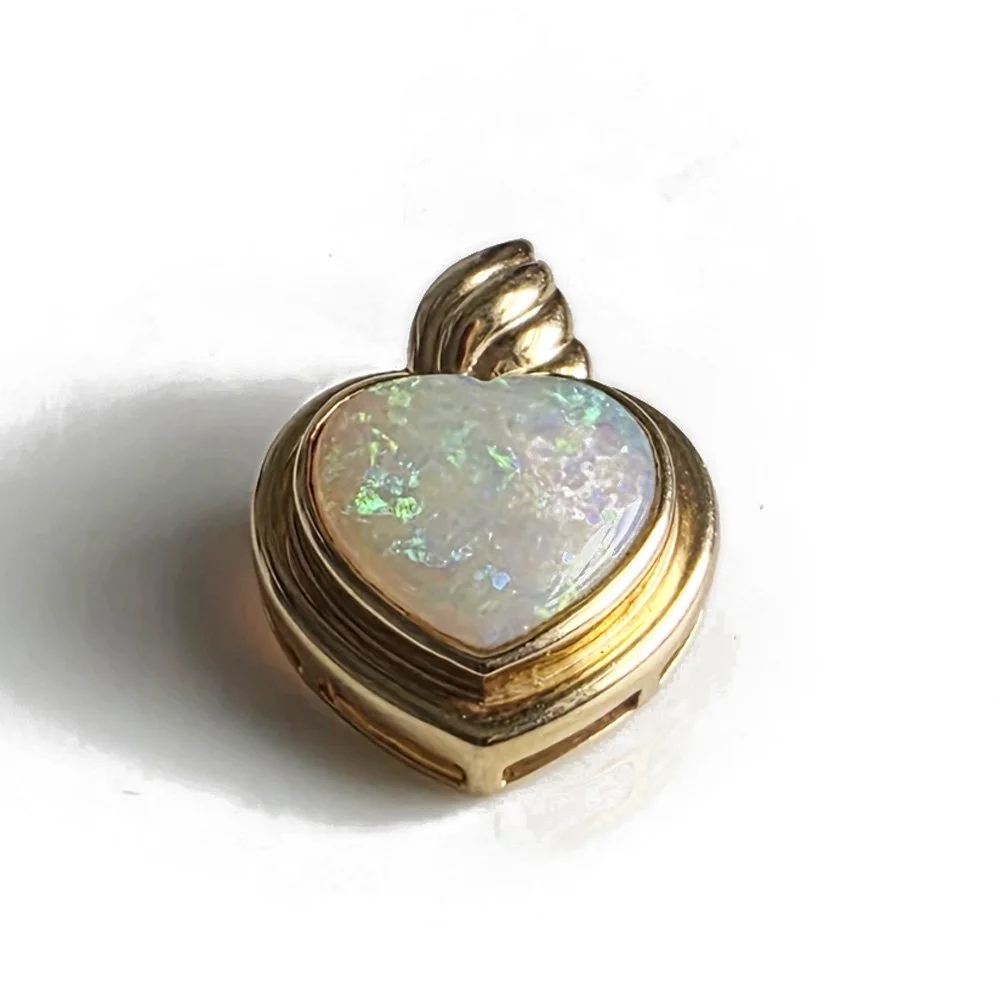 Vintage Opal 'Flaming Heart' Pendant