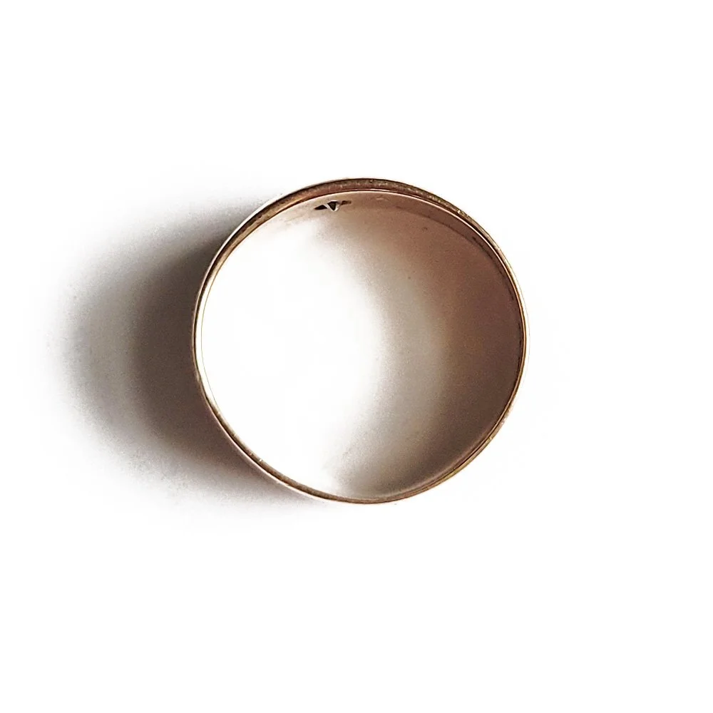 Antique 9ct Rose Gold Diamond Set 'Cigar Band' Ring