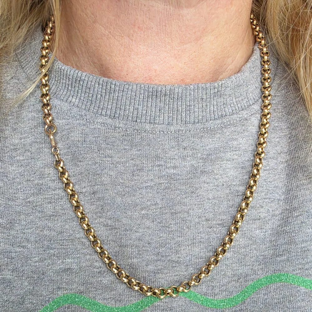 Fabulous Victorian 9ct Gold Rollo Chain Jewels Antiqua