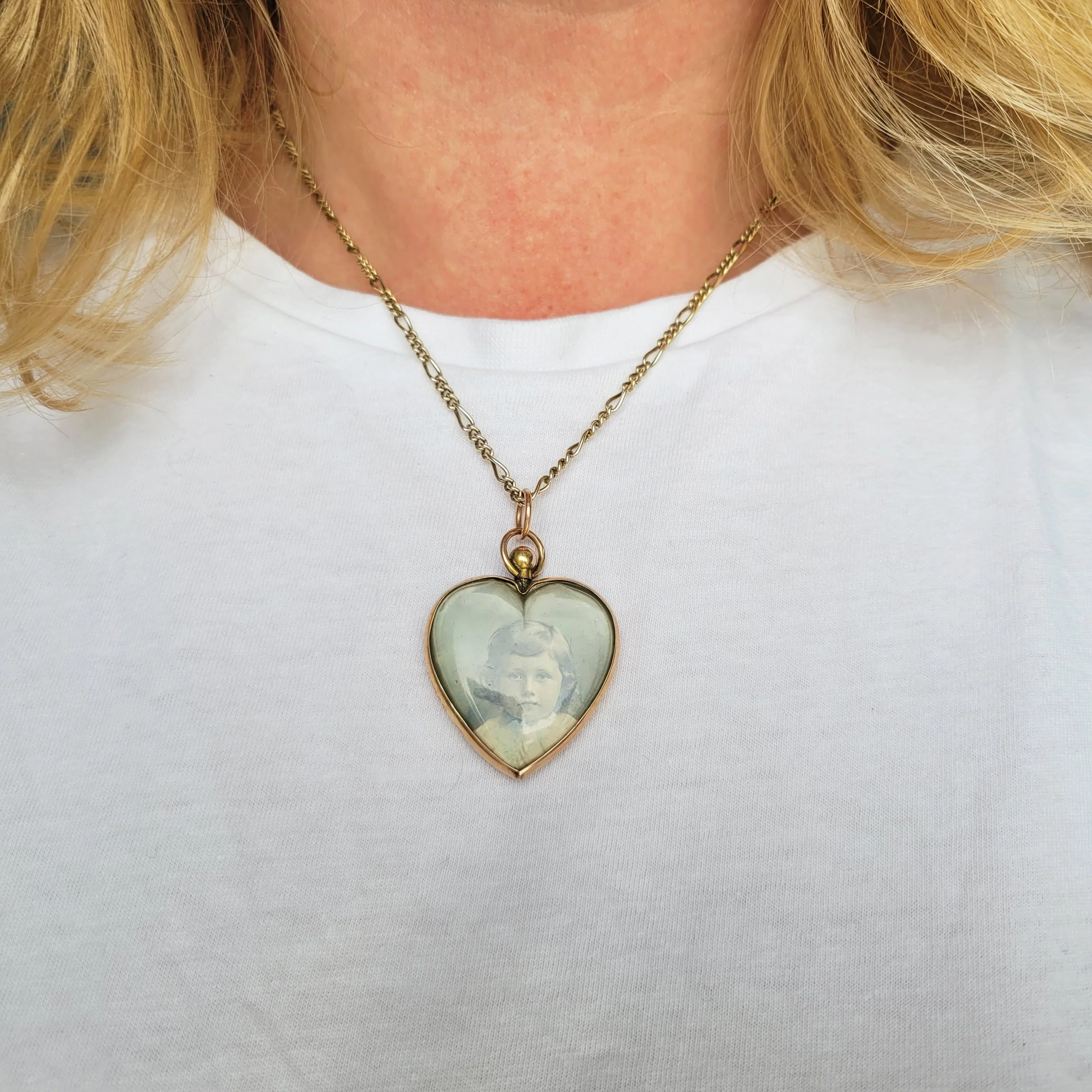 Antique 9ct Gold Double Sided Heart Locket