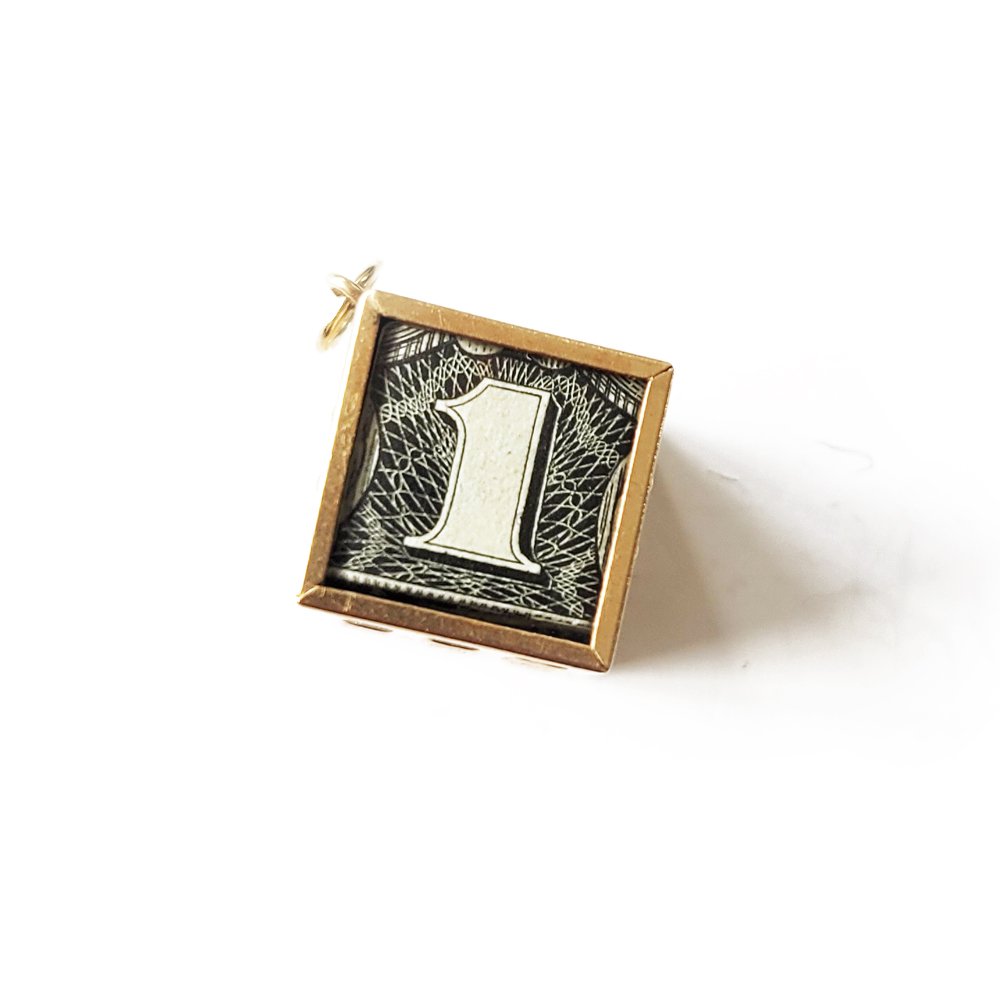 1940s 14ct Gold 'Break Glass in case of Emergency' Dollar Bill Charm