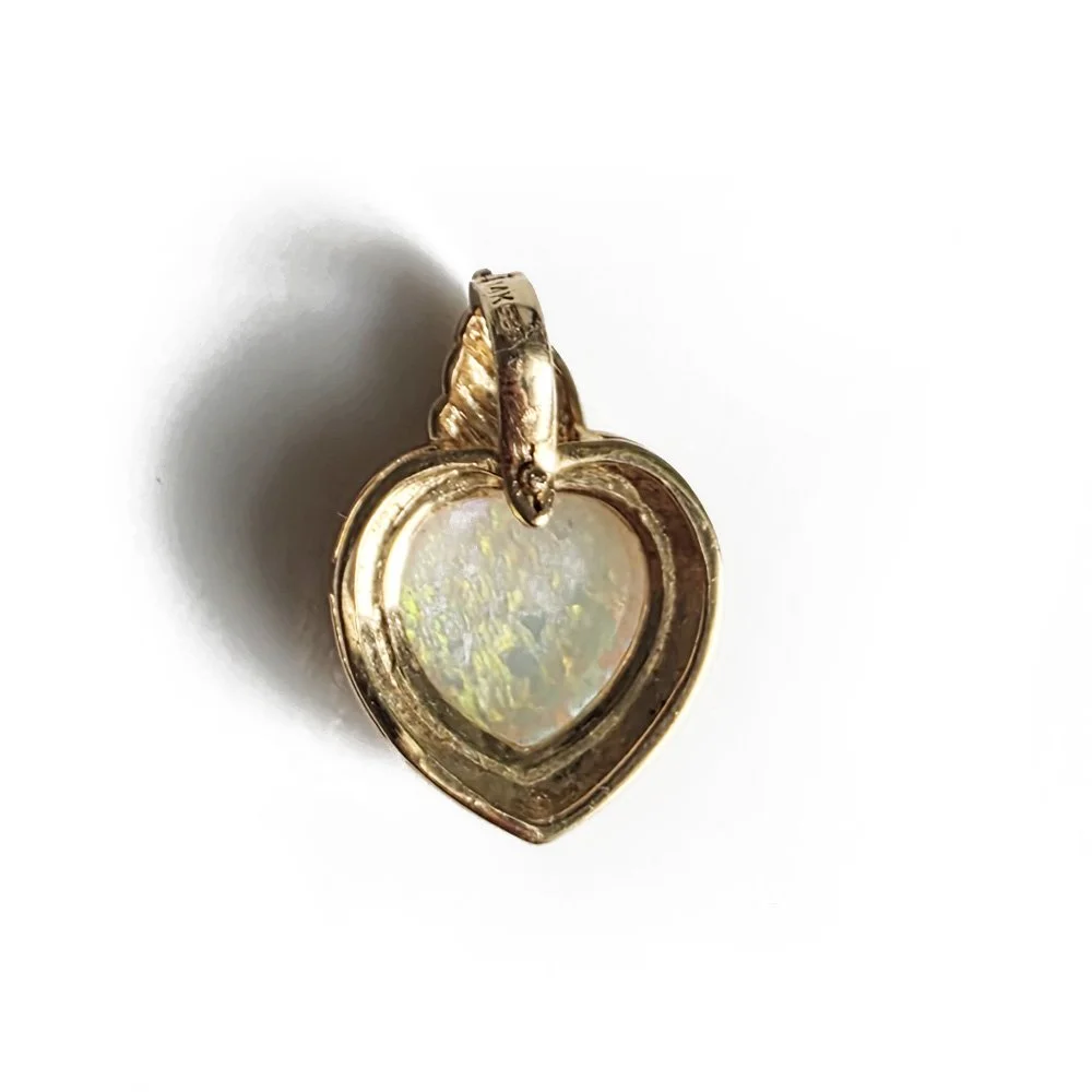 Vintage Opal 'Flaming Heart' Pendant
