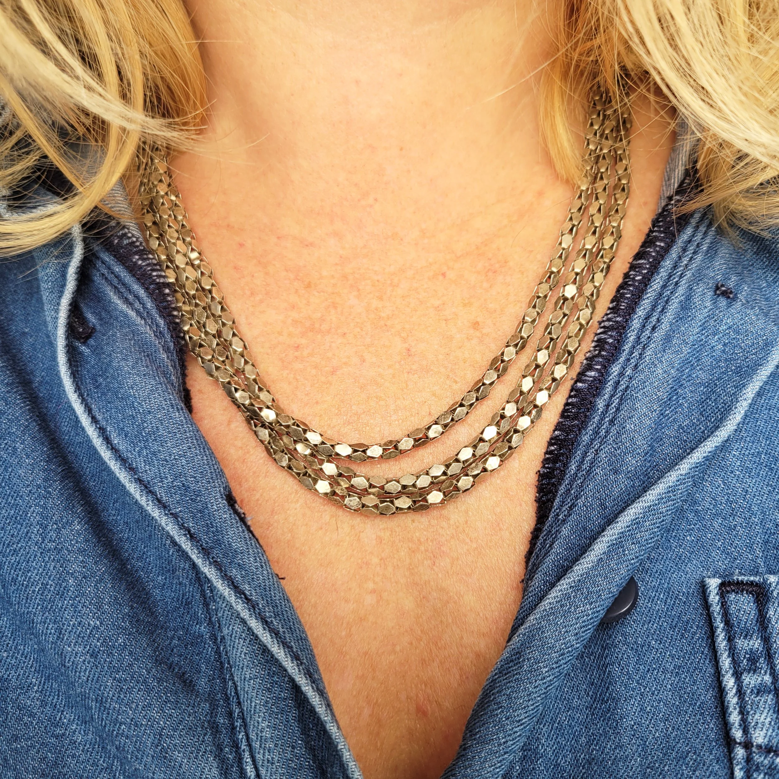Antique Silver 'Chain Mail' Longguard Chain
