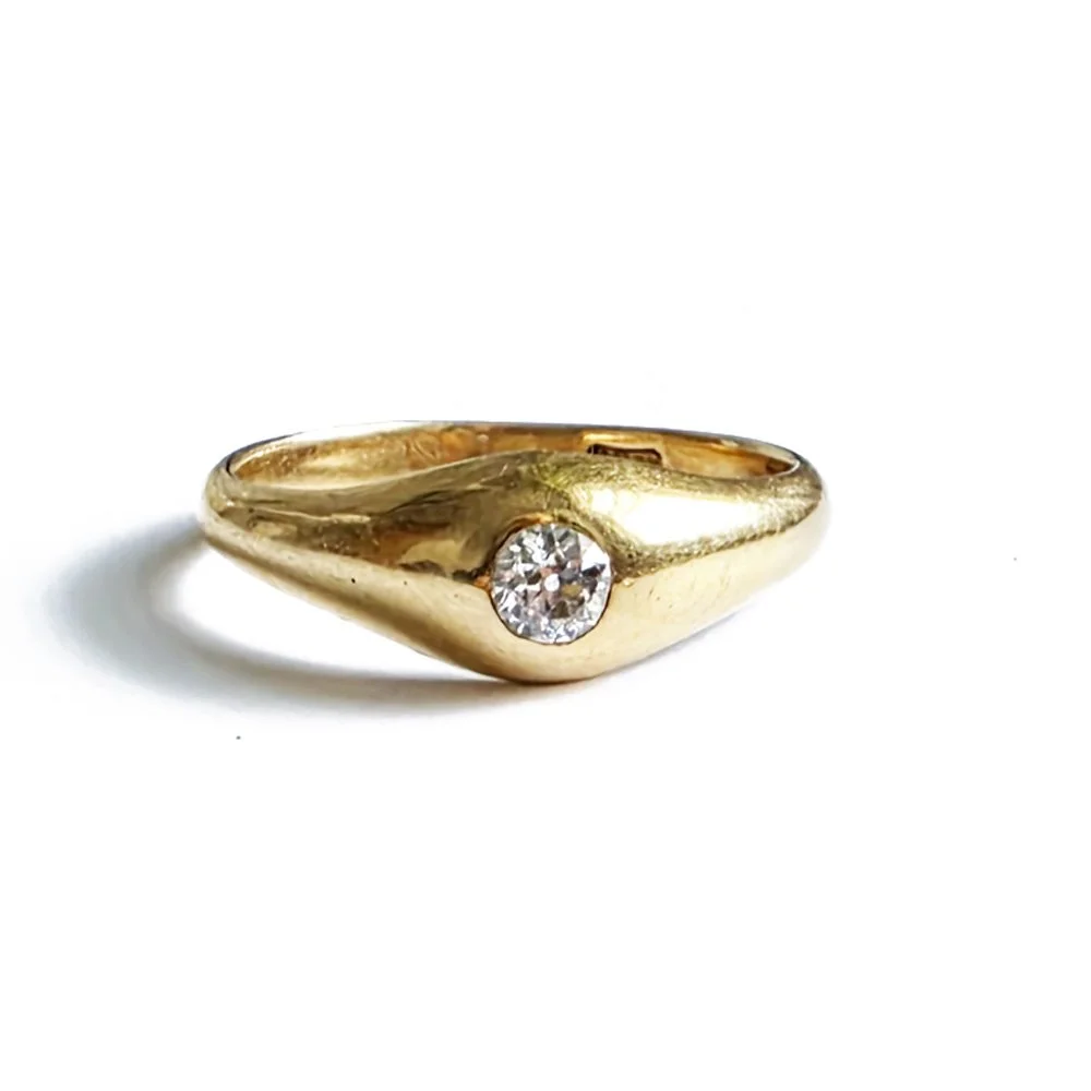 Antique Old Cut Diamond 'Stirrup' Ring