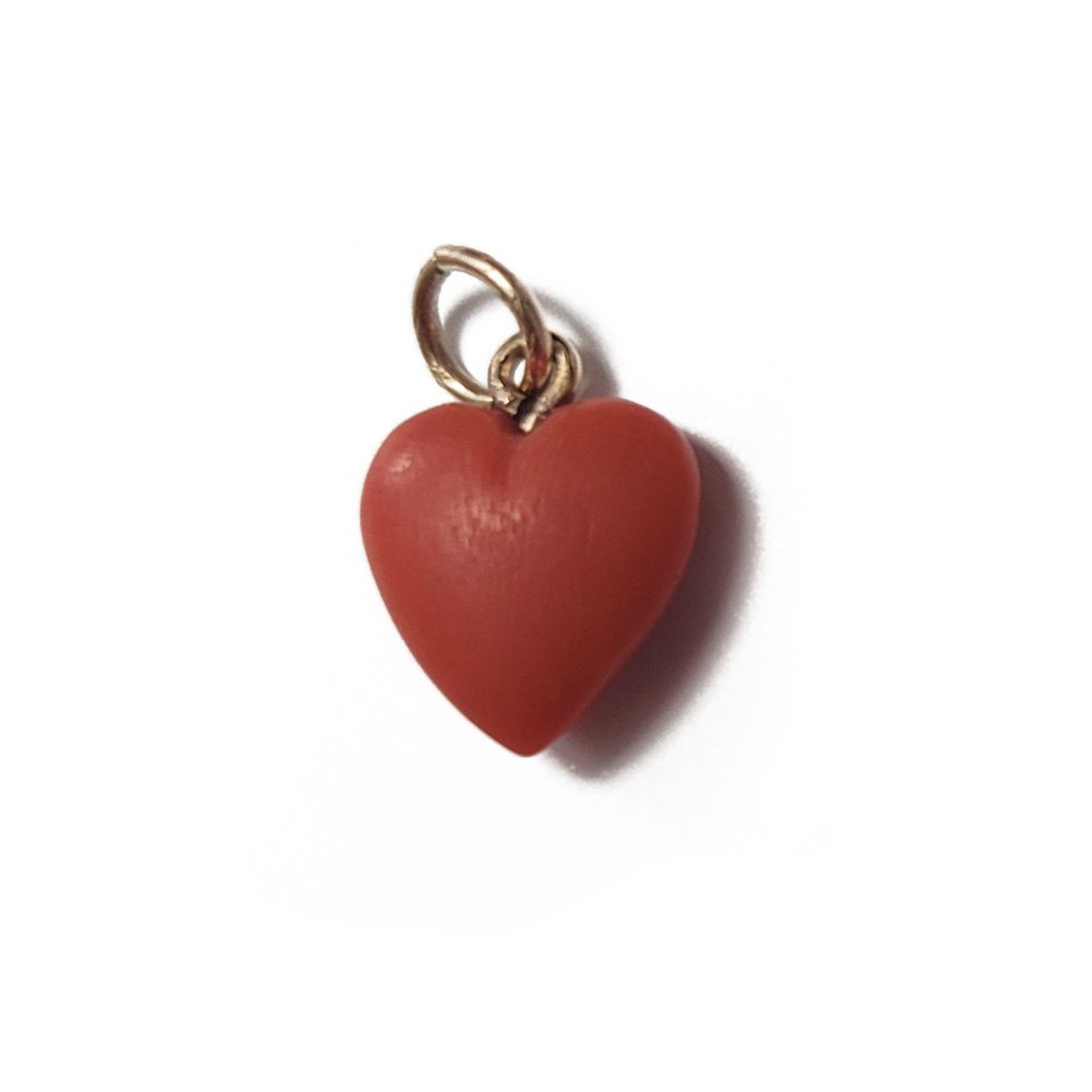 Antique Coral Heart Pendant