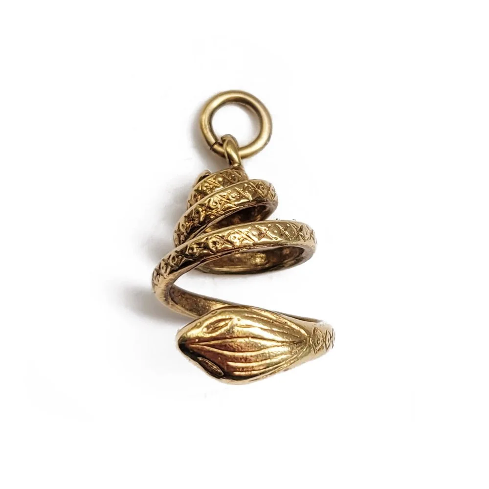 Vintage 9ct Gold Coiled Snake Pendant