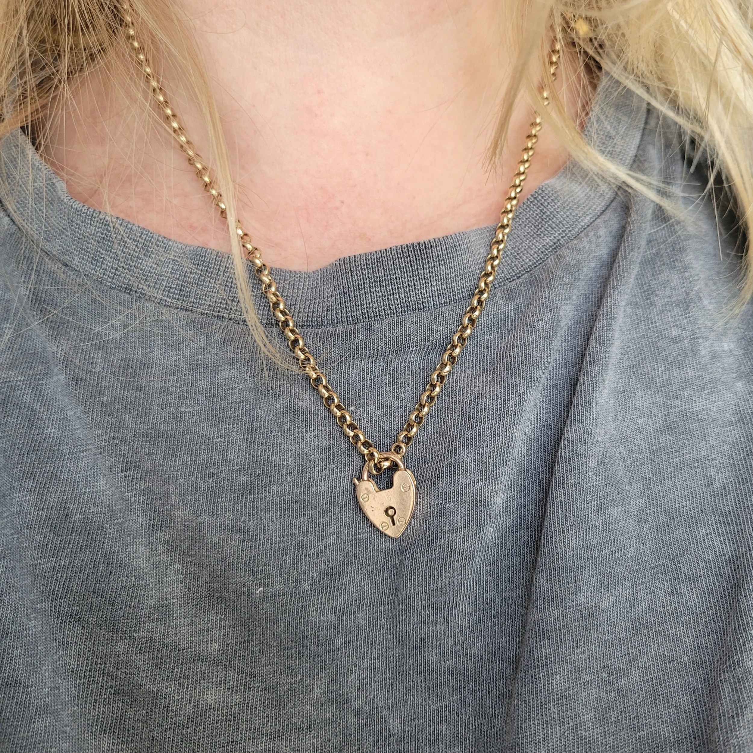 Vintage 9ct Rose Gold Heart Padlock