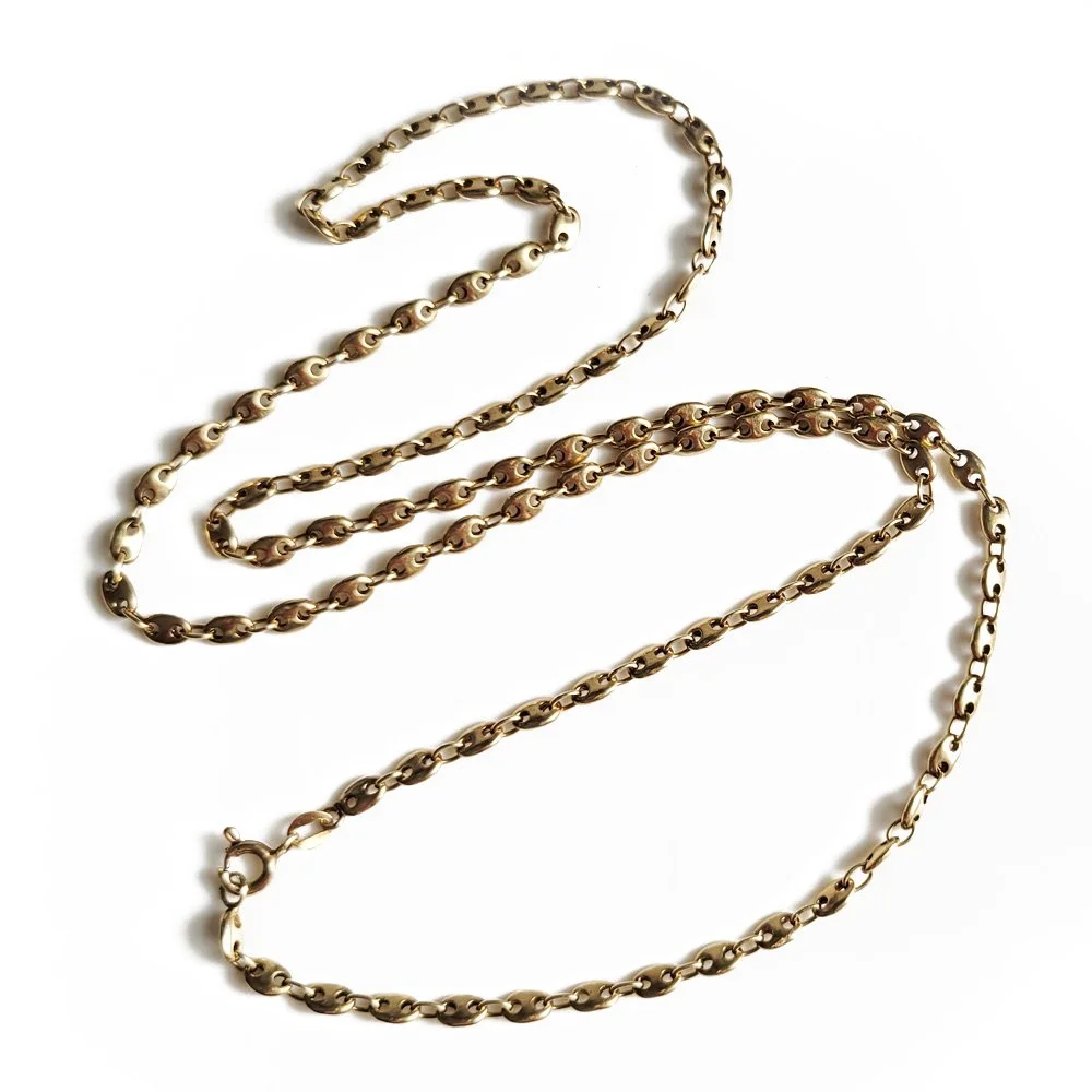Vintage 9ct Gold Puffy Mariner Link Chain