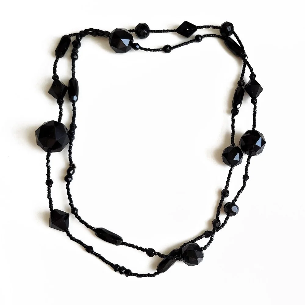 Fabulous French Jet Flapper Necklace