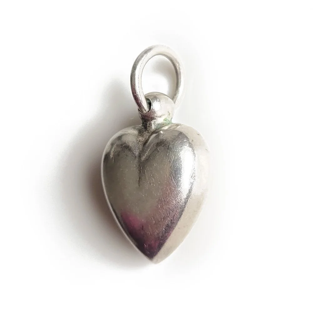 Victorian Silver Puffy Heart Pendant