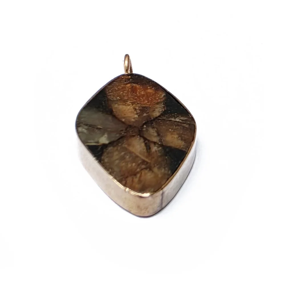 Victorian Chiastolite 'Four Leaf Clover' Pendant