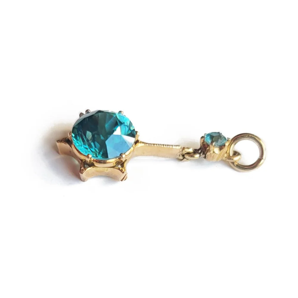 Antique Blue Zircon Pendant