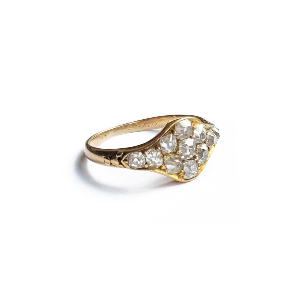 Victorian Old Cut Diamond Cluster Ring