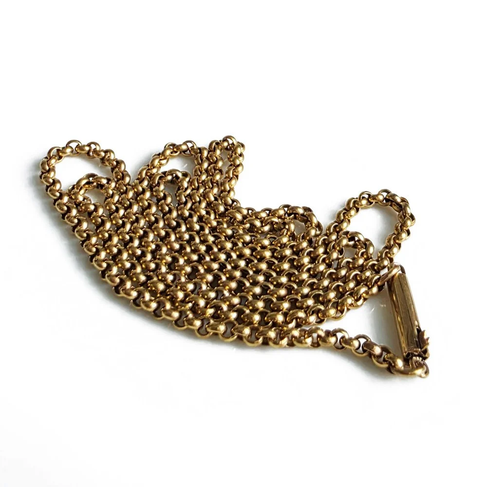 Beautiful Antique 9ct Gold Slim Belcher Chain