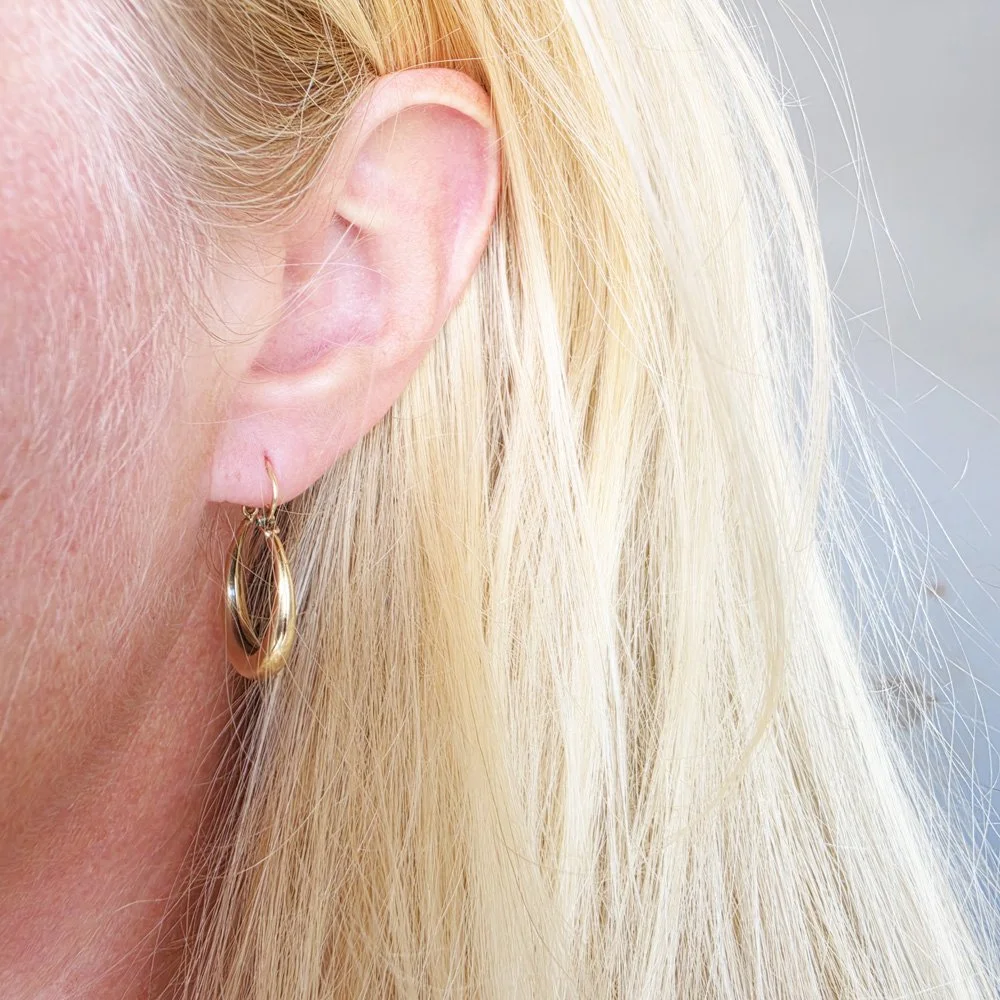 Vintage 9ct Gold Midi Crescent Hoops