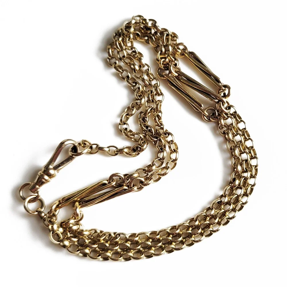 Antique 9ct Gold Belcher/Fancy Link Chain Jewels Antiqua
