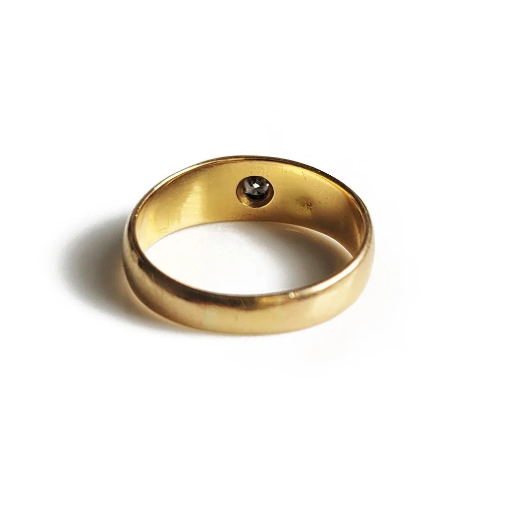 Antique 18ct Gold & Diamond Flush Set Ring