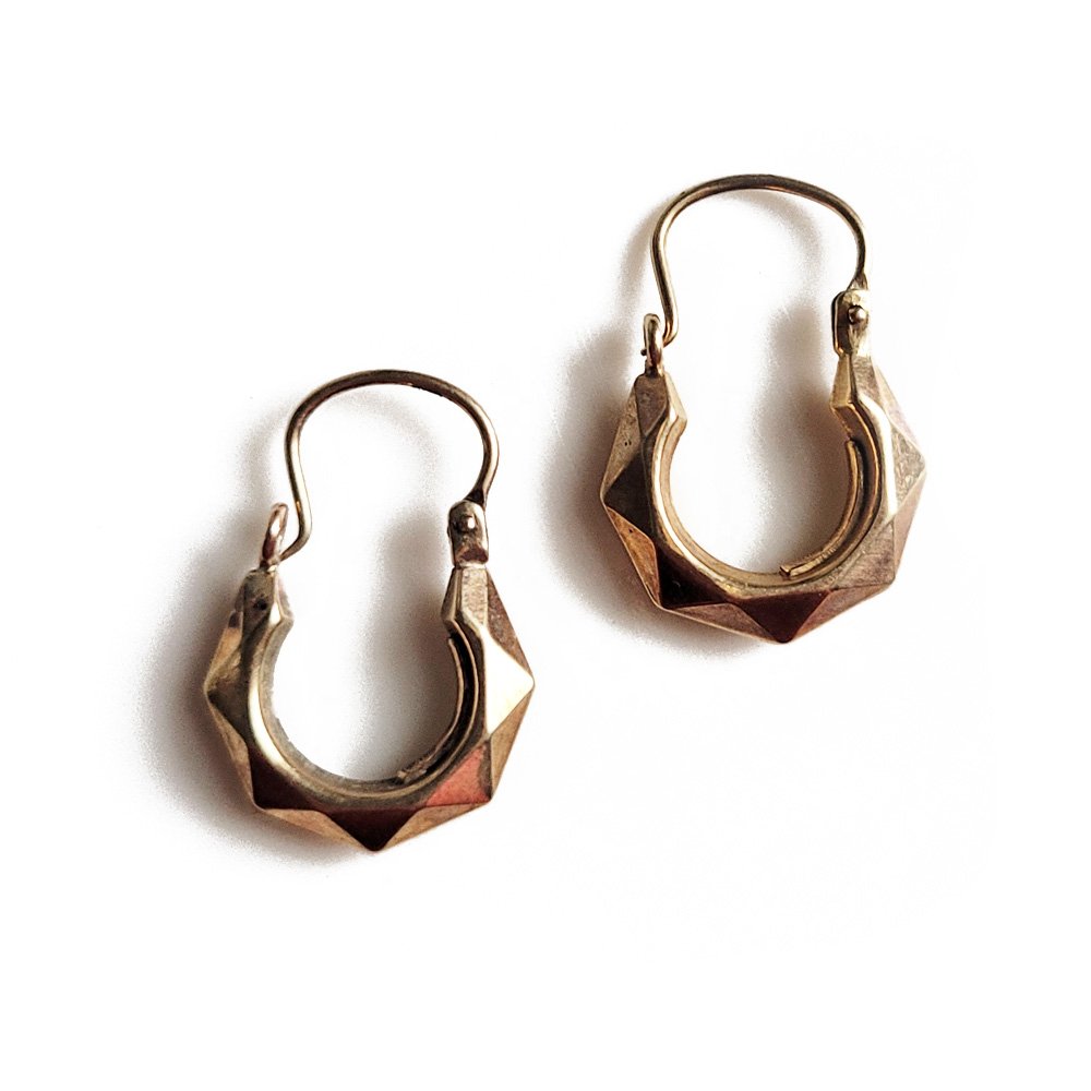 Vintage 9ct Baby Faceted Hoops by UnoAErre