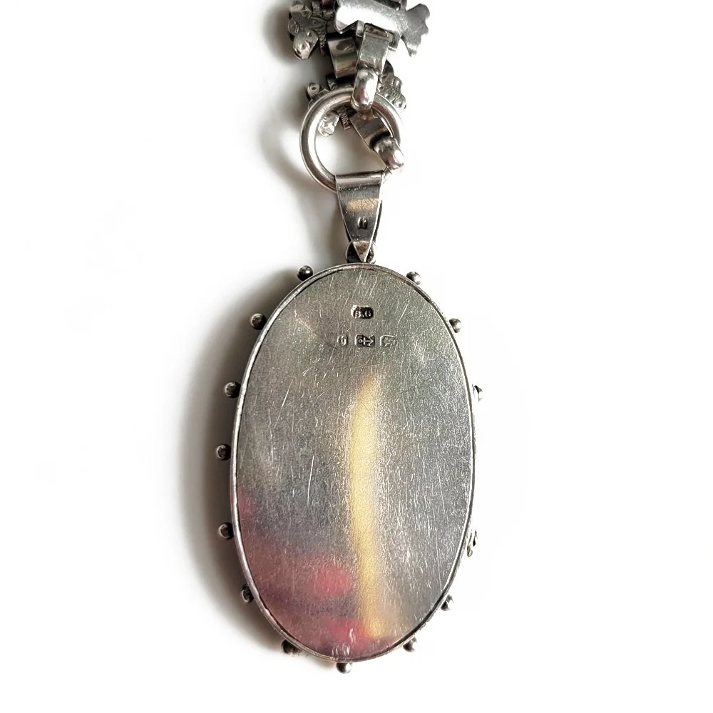 Epic Victorian Silver Collar and Two Colour Gold Locket