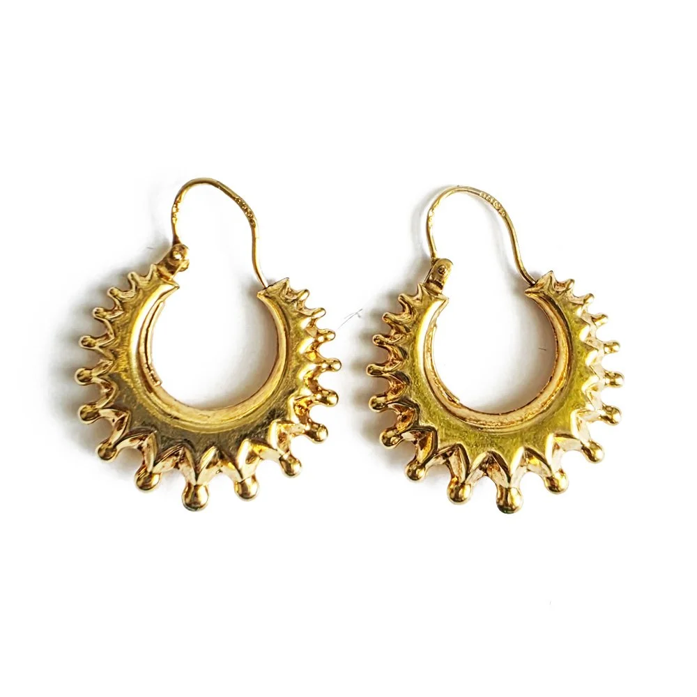 Vintage 9ct Gold 'Cockspur' Hoops by UnoAErre