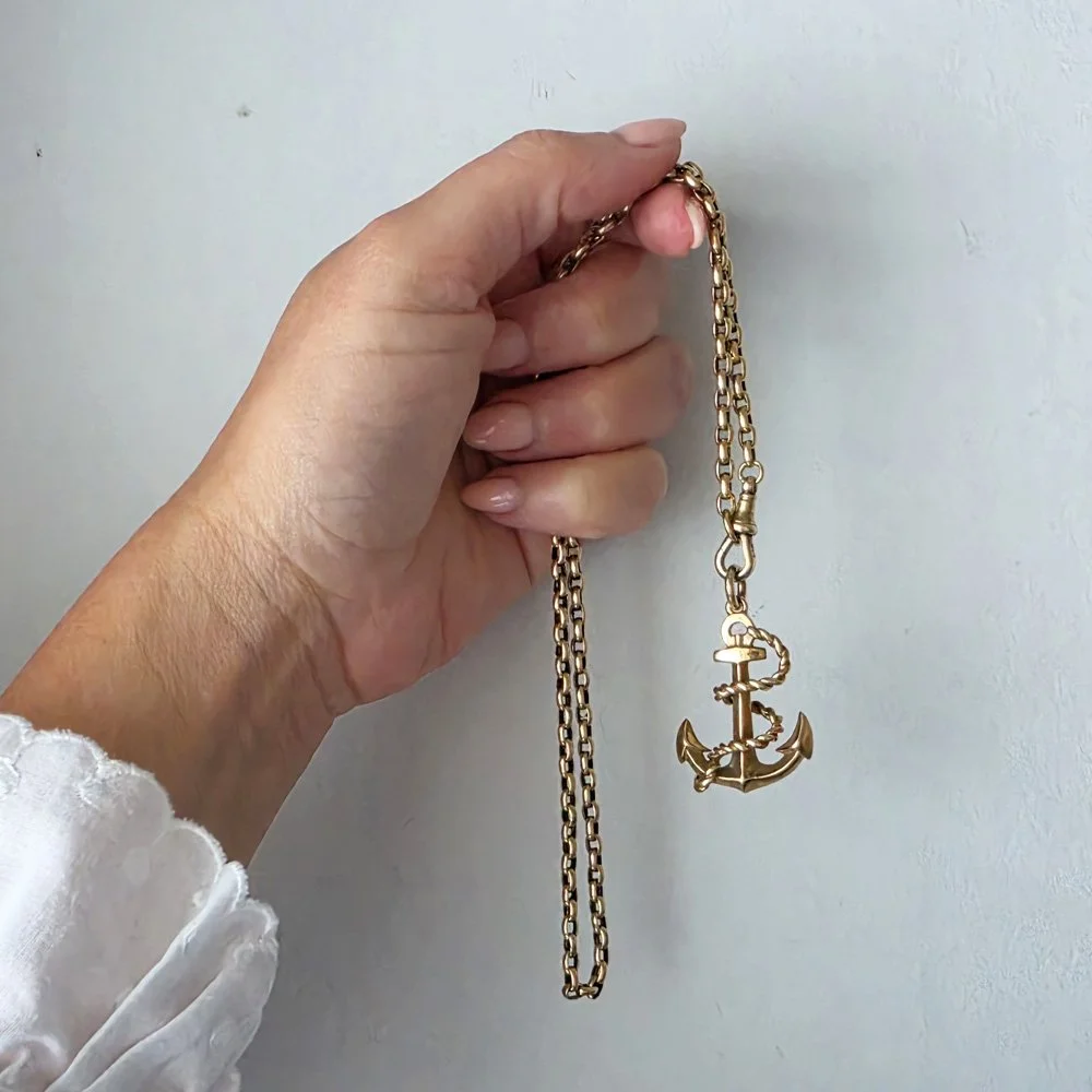 Heavy Vintage 9ct Gold Anchor Pendant