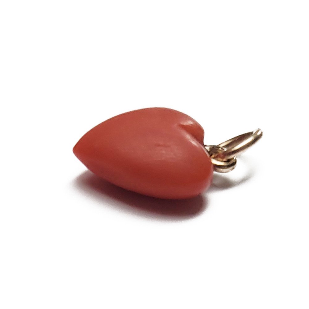 Antique Coral Heart Pendant