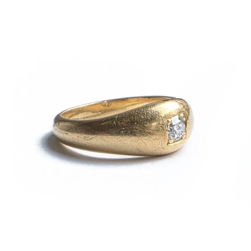 Antique Old Cut Diamond Flush Set Ring