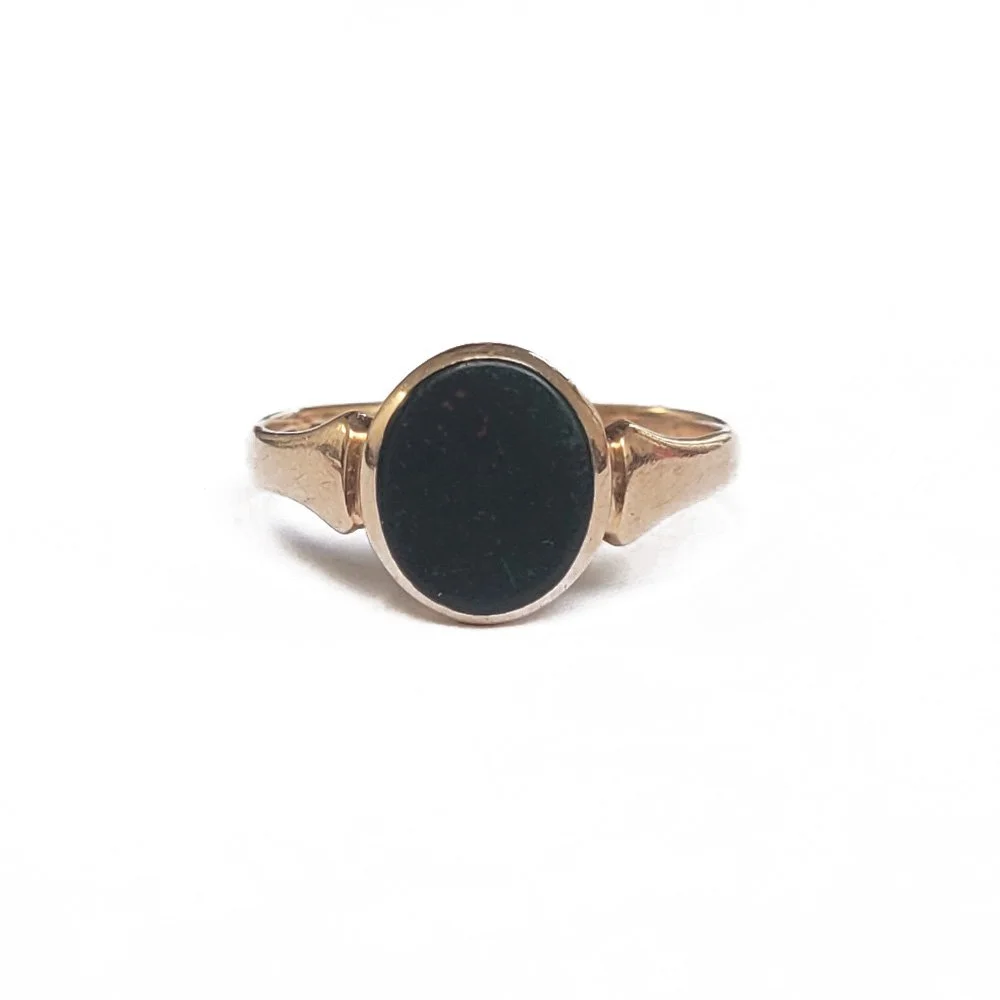 Antique 9ct Gold Bloodstone Signet Ring