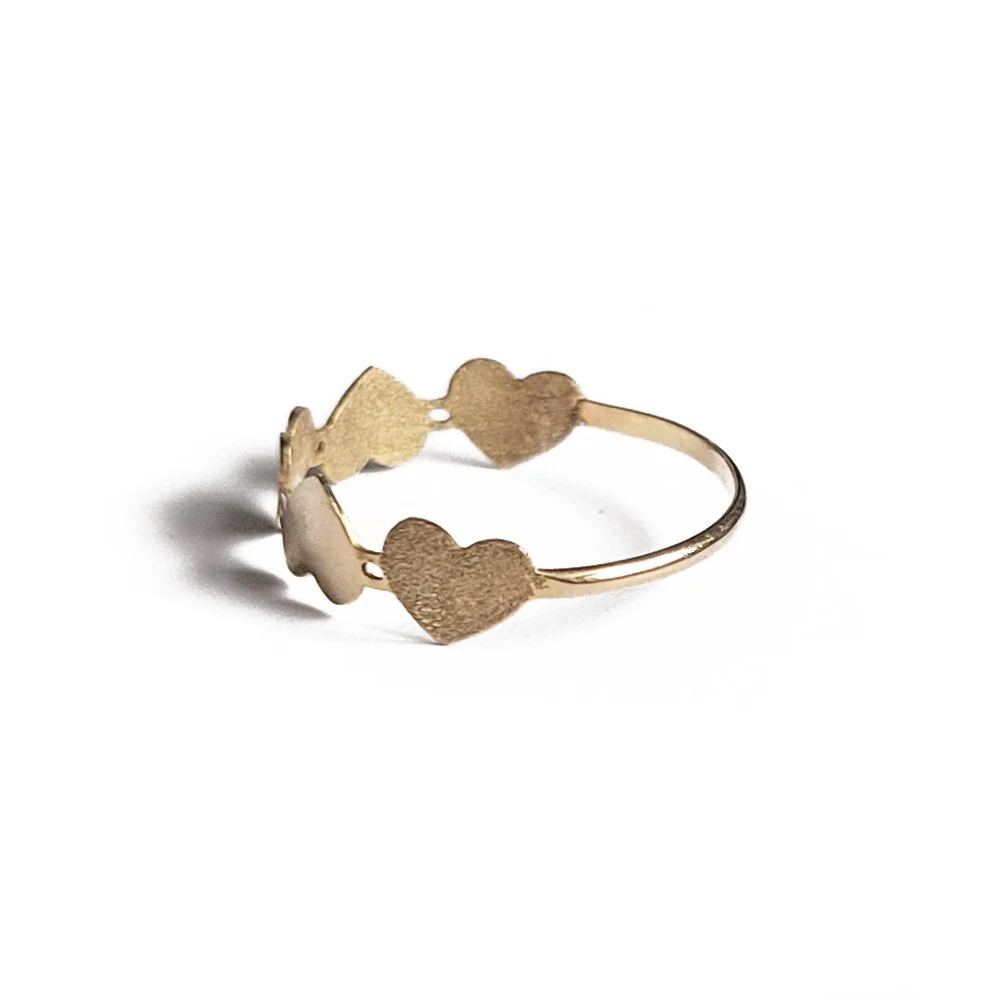 Vintage 9ct Gold Hearts Ring