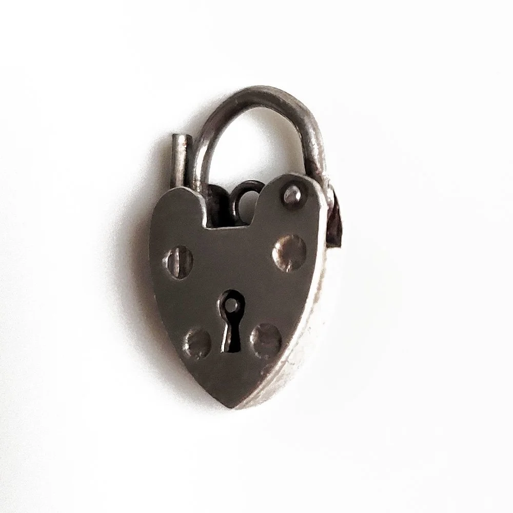 Vintage Silver Heart Padlock Pendant