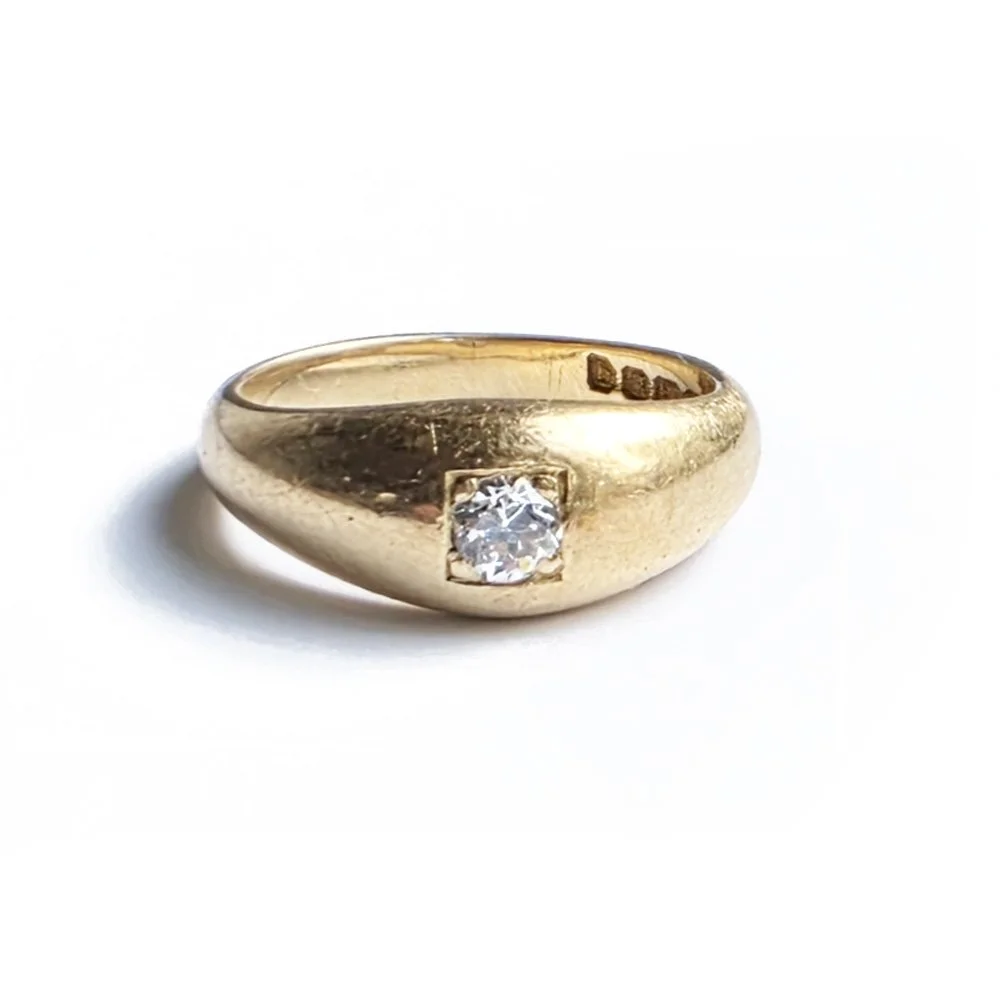 Antique Old Cut Diamond Flush Set Ring