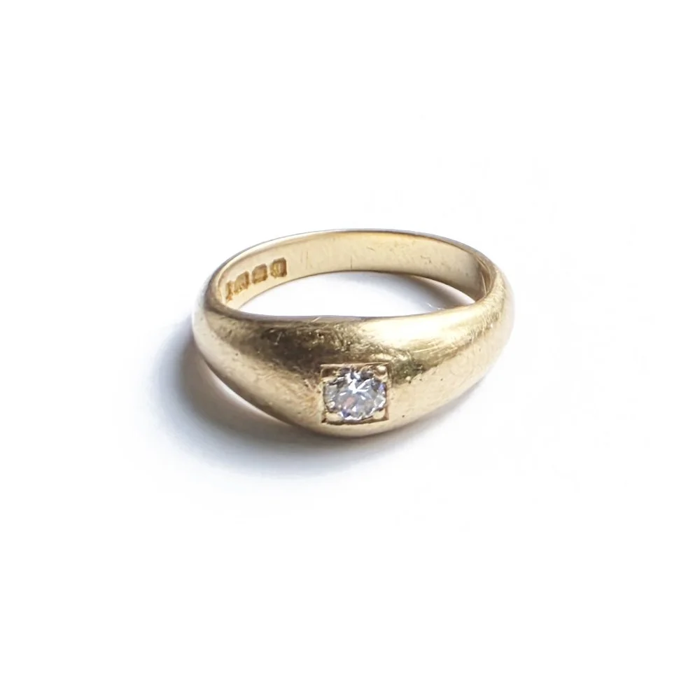 Antique Old Cut Diamond Flush Set Ring