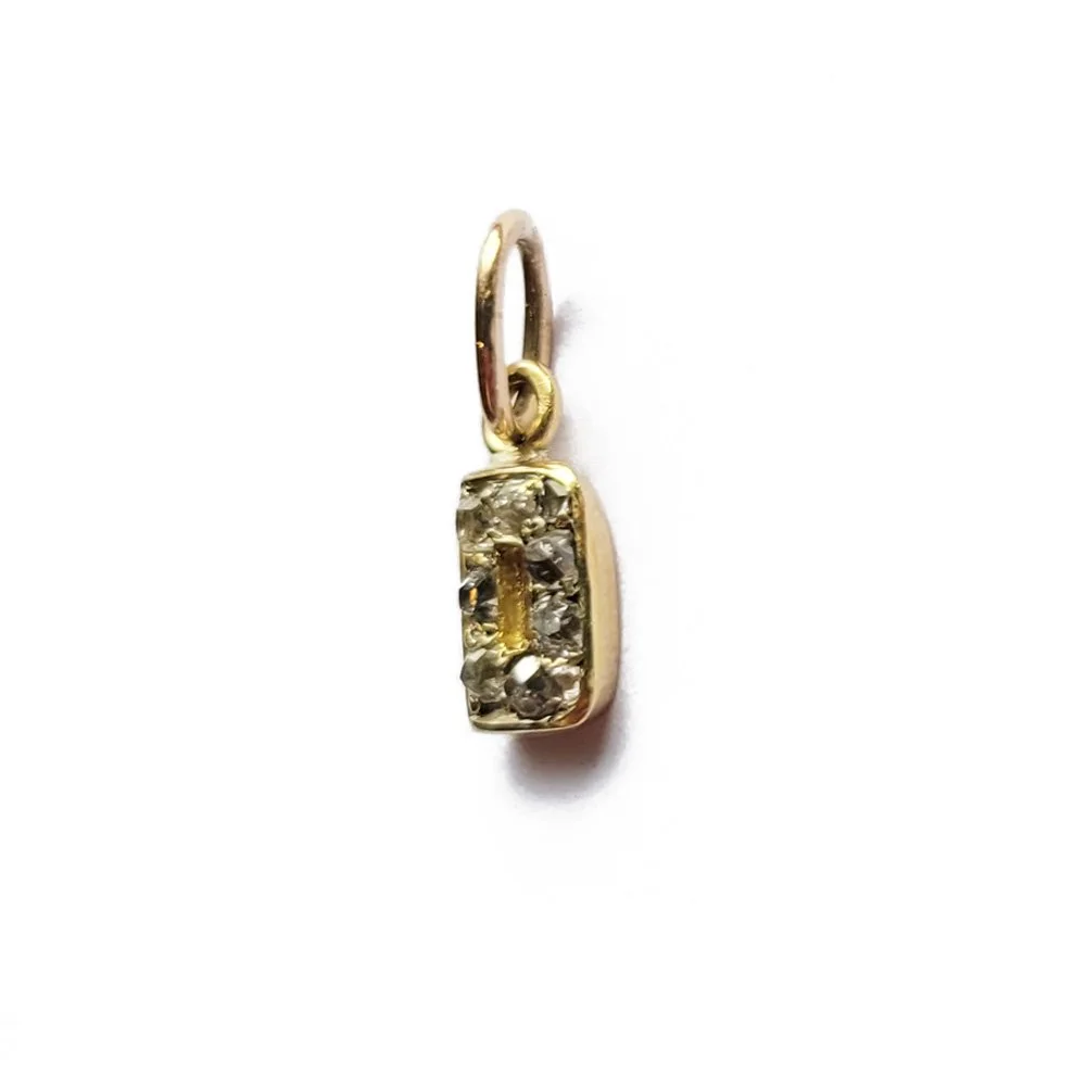Victorian Old Cut Diamond 'D' Pendant