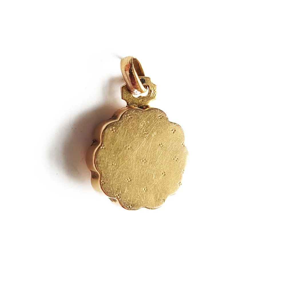Antique French 18ct Gold & Diamond 'Flower' Pendant