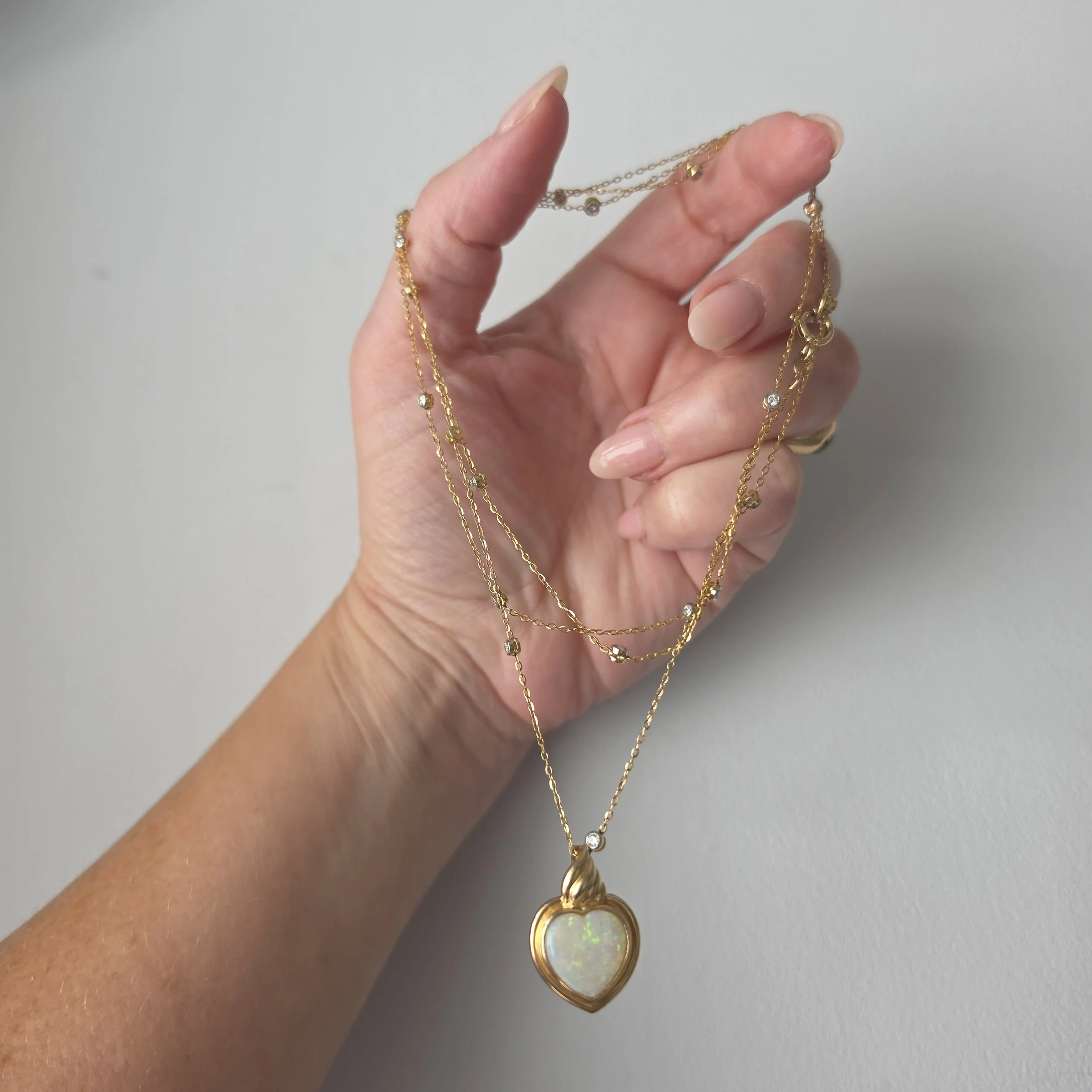 Vintage Opal 'Flaming Heart' Pendant