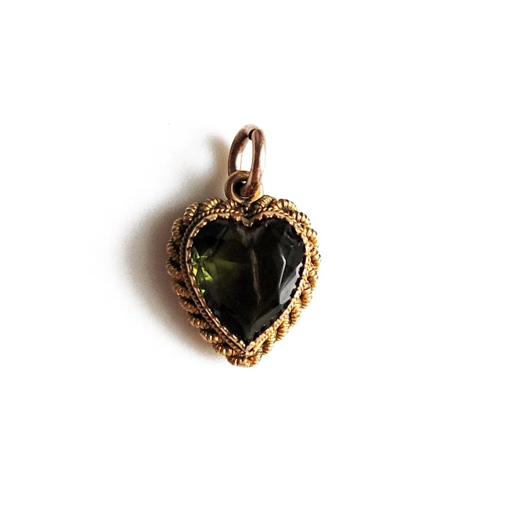 Super Sweet Victorian Tourmaline Heart Pendant