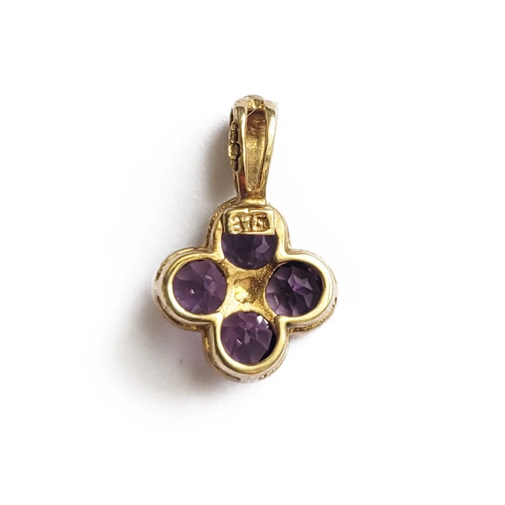 Vintage Amethyst Quatrefoil Pendant