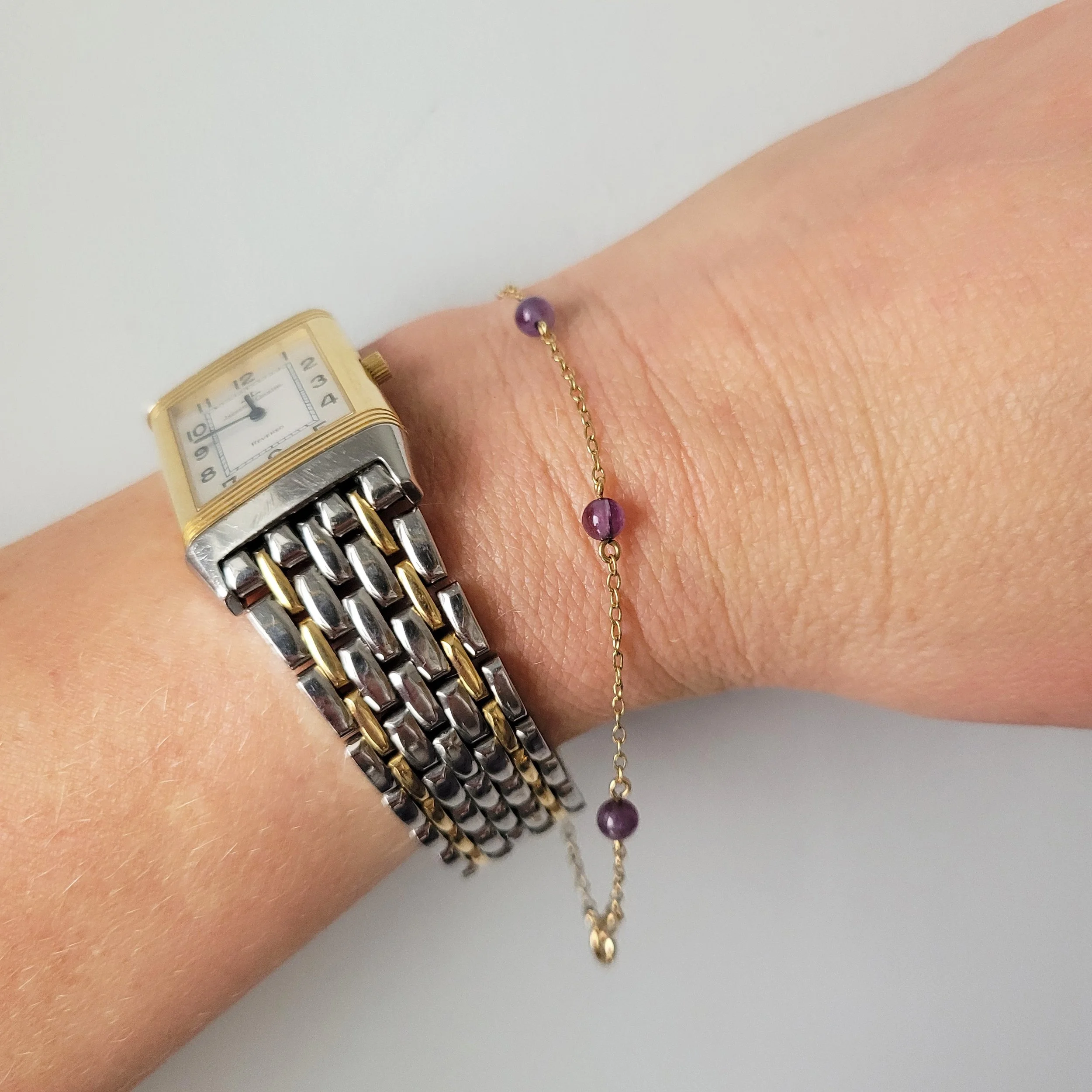 Vintage Amethyst Station Bracelet