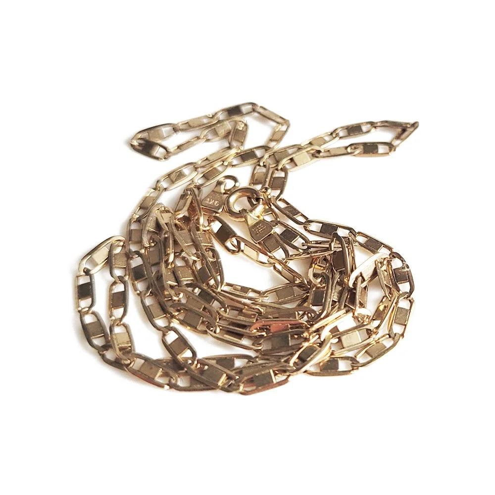 Vintage 9ct Yellow Gold Flat Mini-Mariner Chain