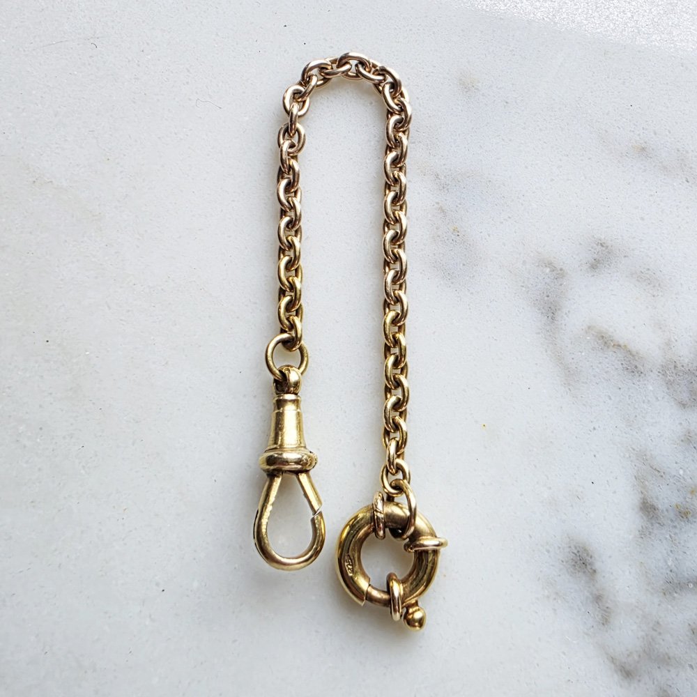 9ct Gold Extender with Dog Clip and Bolt Ring