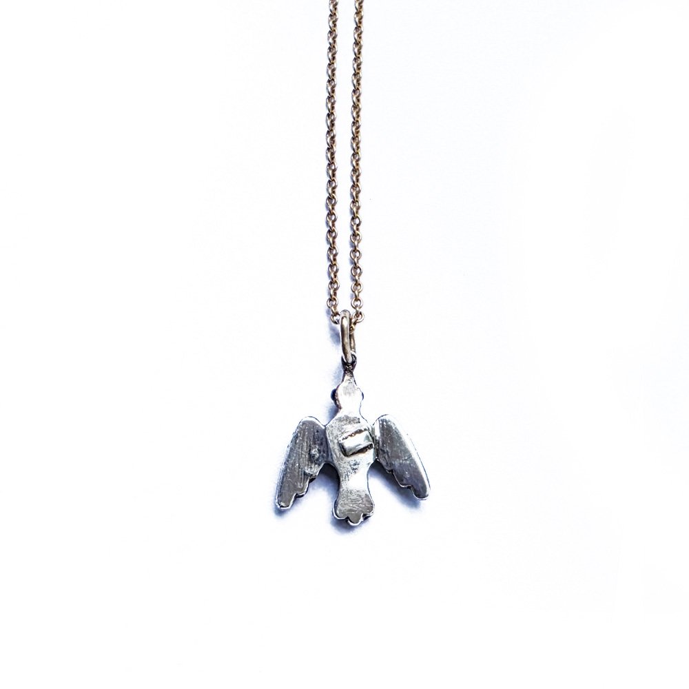 Victorian Pavé Turquoise Dove Pendant with 9ct Chain