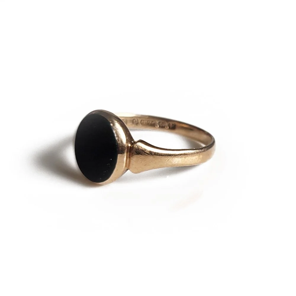 Antique 9ct Gold Bloodstone Signet Ring