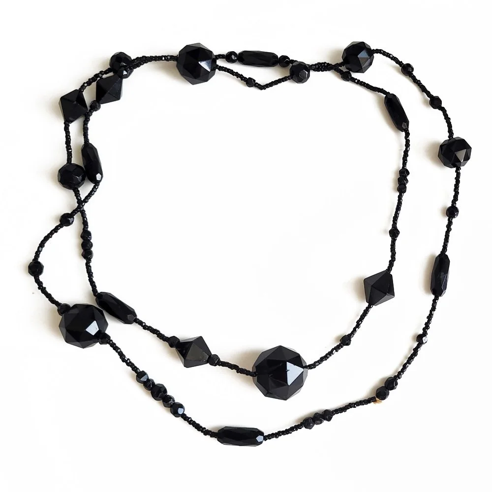 Fabulous French Jet Flapper Necklace
