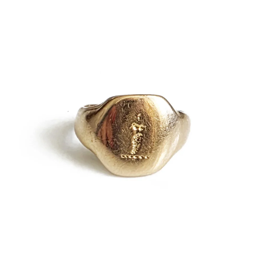 Incredible 18ct Rose Gold Antique Mermaid Signet Ring