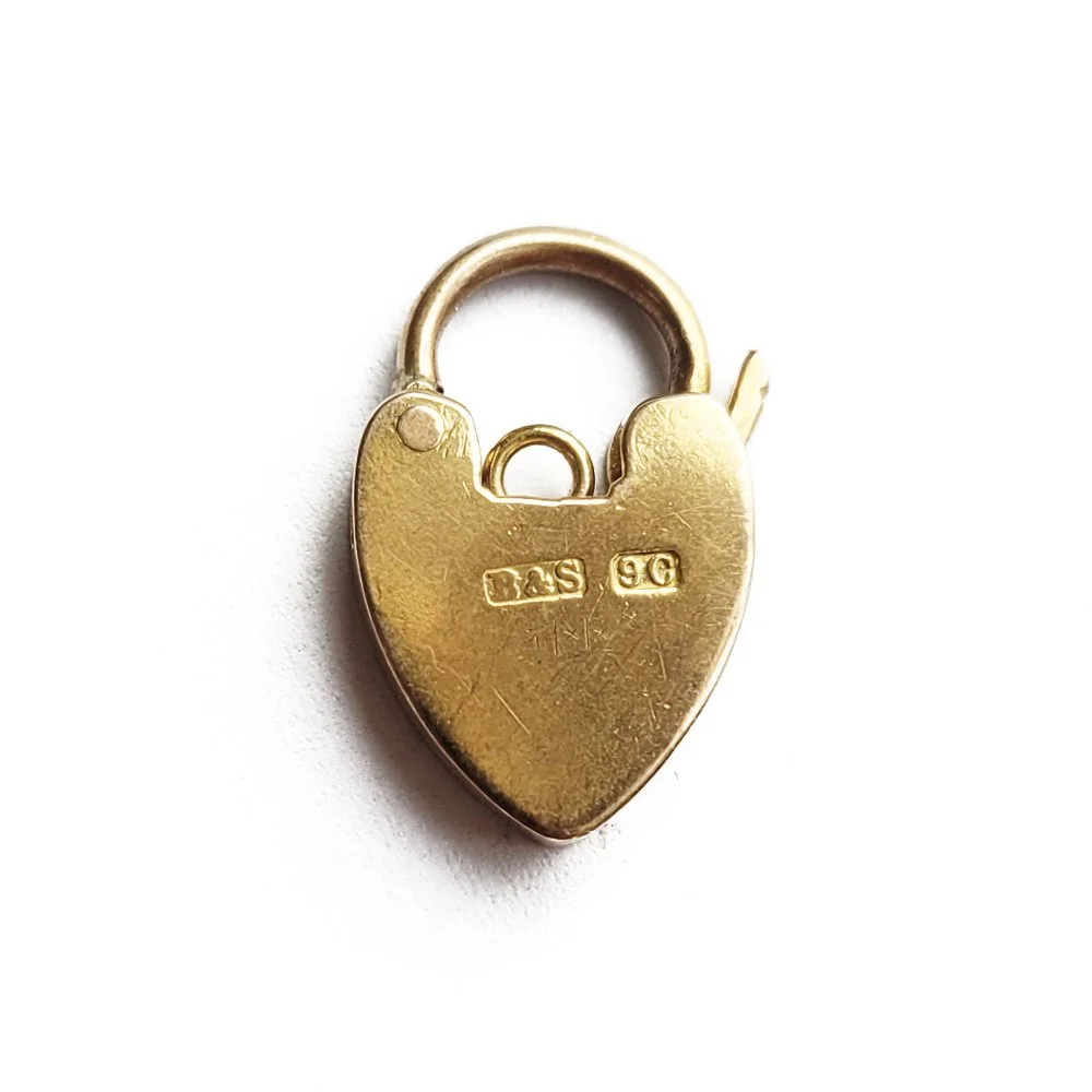 Antique 9ct Yellow Gold Heart Padlock