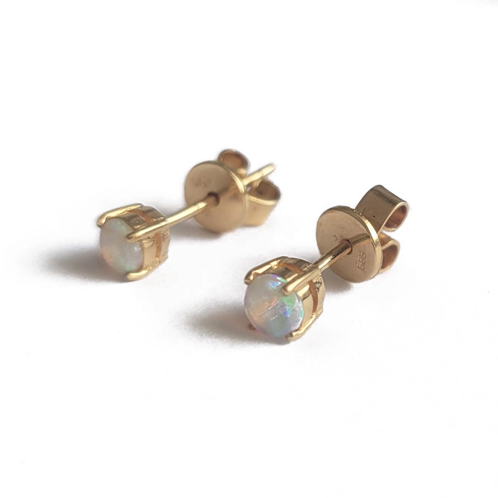 Baby White Opal Stud Earrings