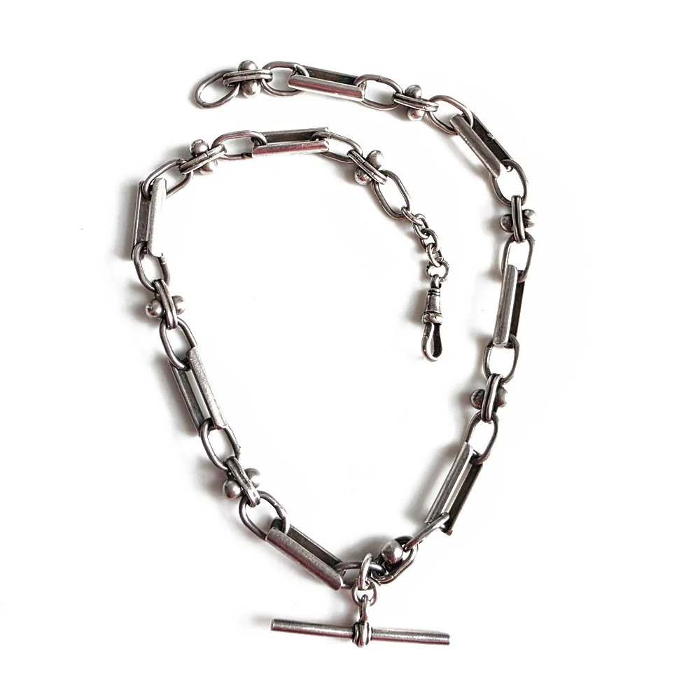 Incredibly Cool 1940s Silver Albert Chain