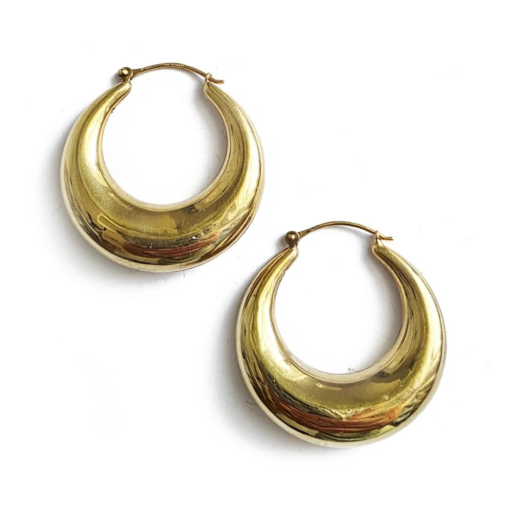 Bad-ass Puffy Crescent Hoop Earrings