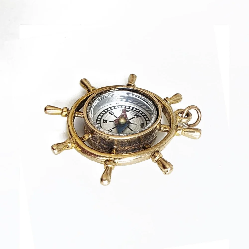 1960s Ship's Wheel Compass Pendant