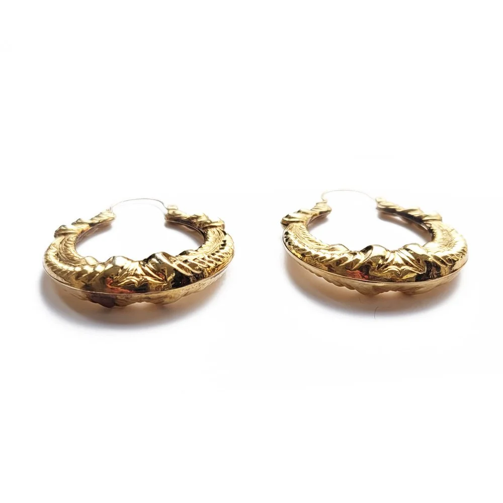 Vintage 9ct Gold Big & Bold Creole Style Hoops